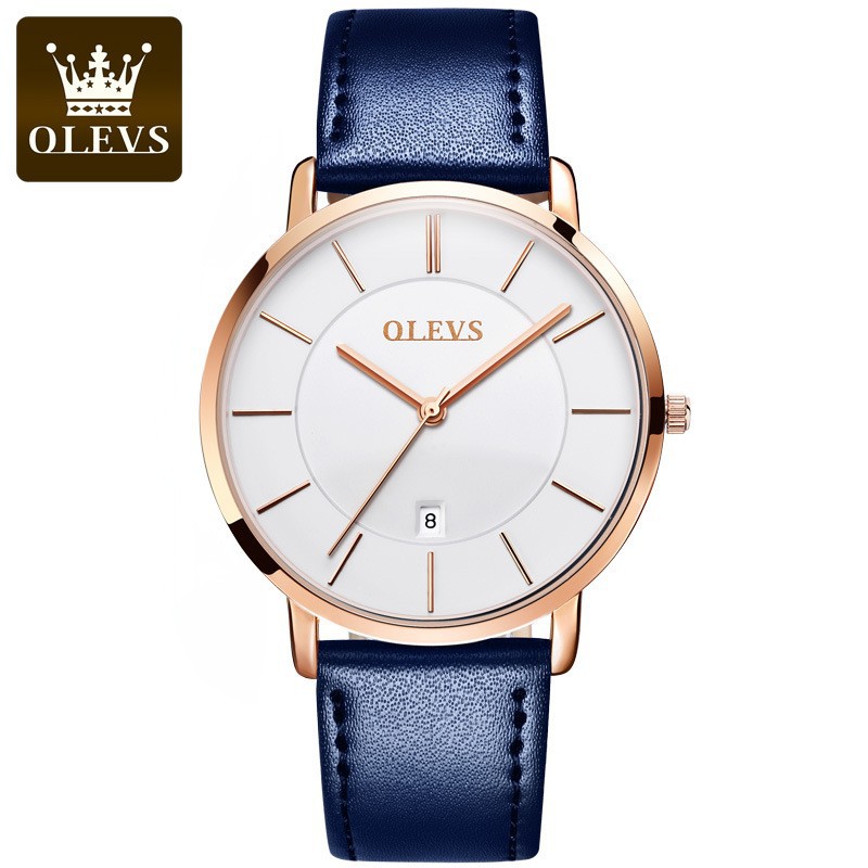 Luxury Watch Leather Strap - OLEVS mode Ultra mince femmes montres