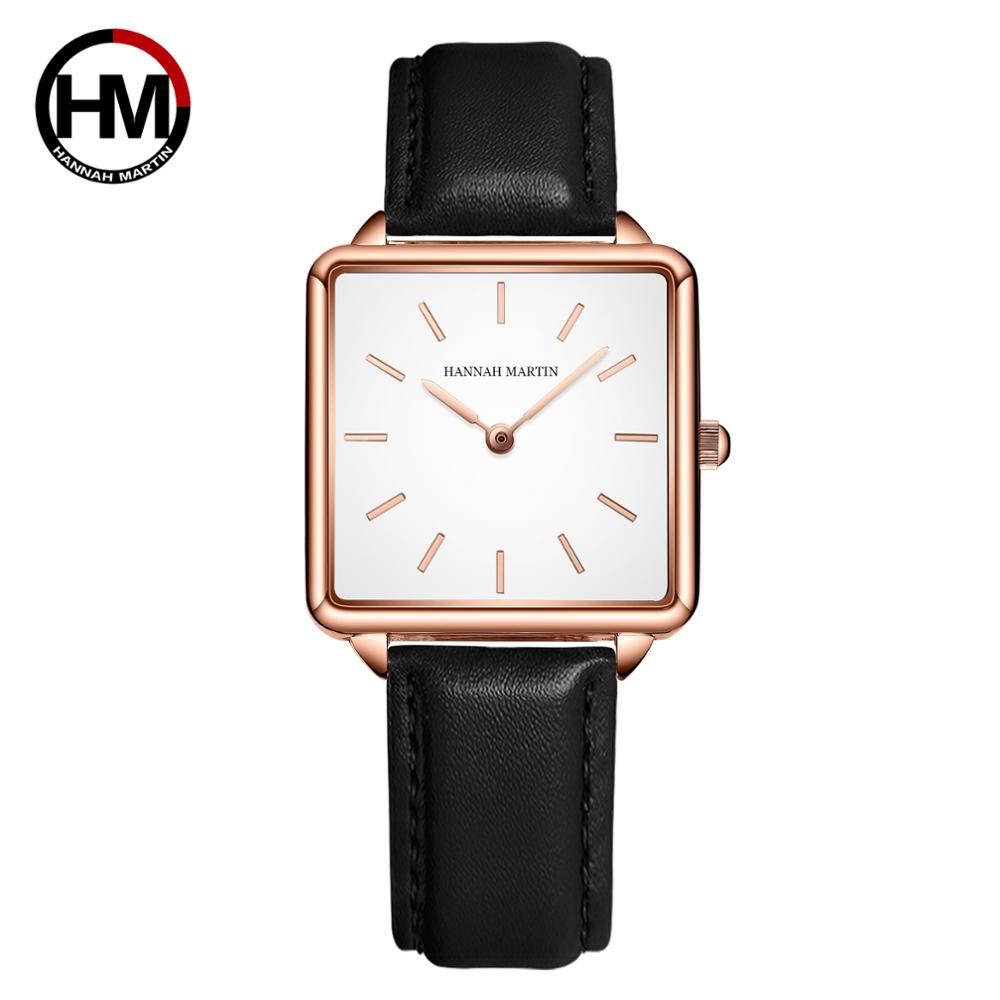 Luxury Watch Leather Strap - Bracelet en cuir véritable Japon Quartz