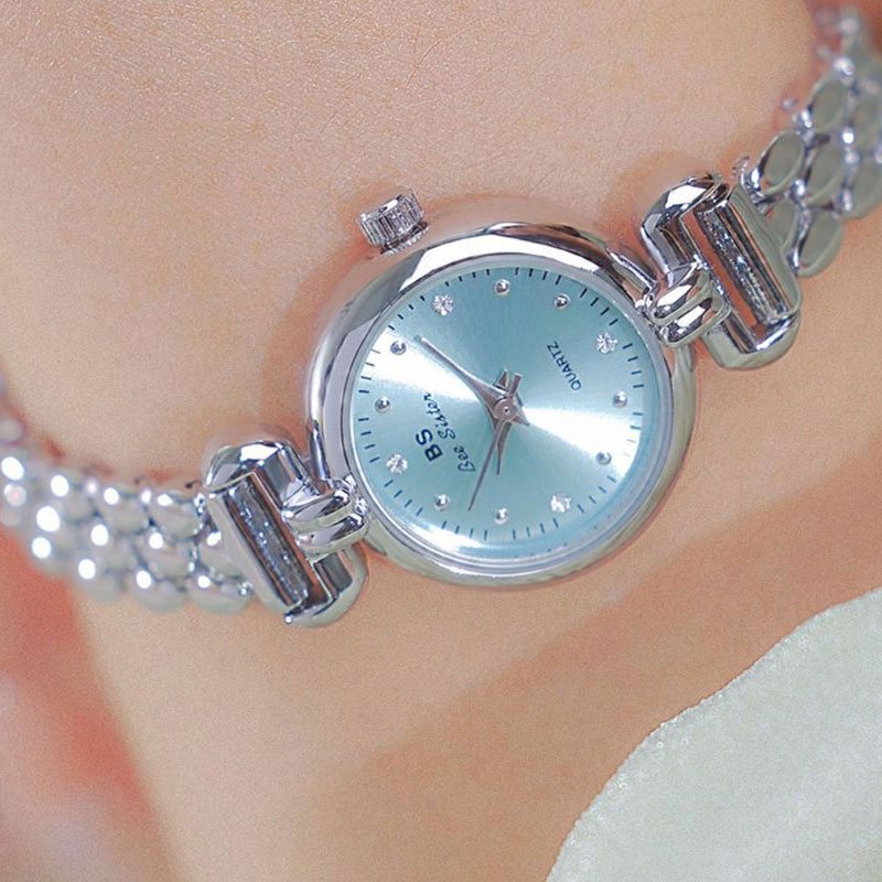 Luxury Watch Leather Strap - Bracelet de montre en argent bleu
