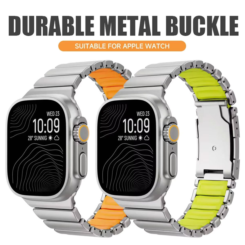Luxury Watch Ap - Bracelet en silicone titane pour Apple