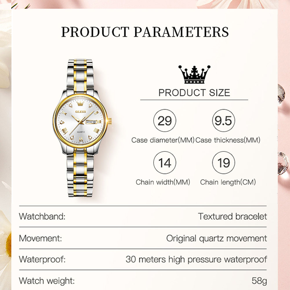 OLEVS-Montre à Quartz Étanche  - Luxury Watch Leather Strap avis et prix