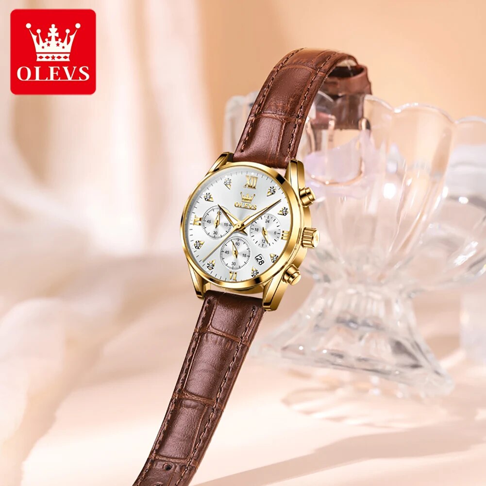 OLEVS-Montre-bracelet à quartz - Luxury Watch Leather Strap avis et prix