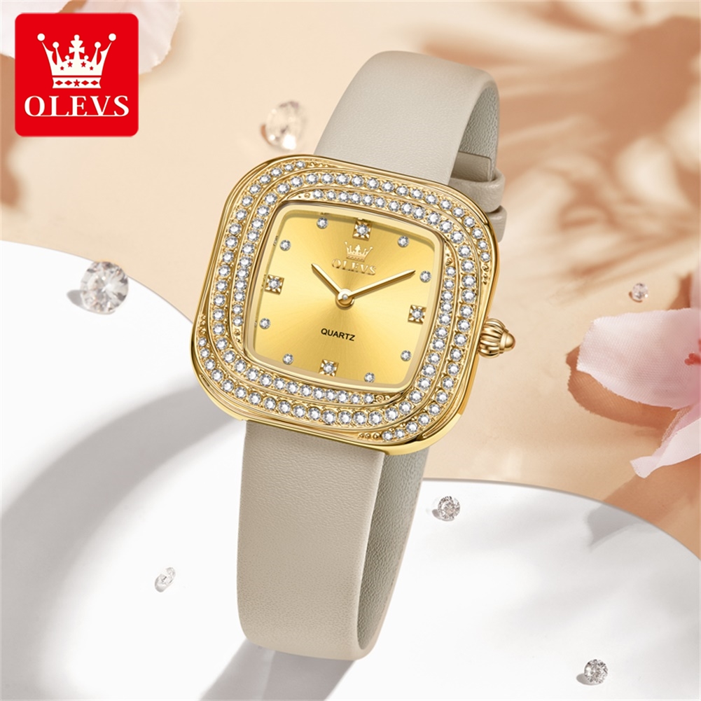 OLEVS – montre à Quartz carrée - Luxury Watch Leather Strap avis et prix