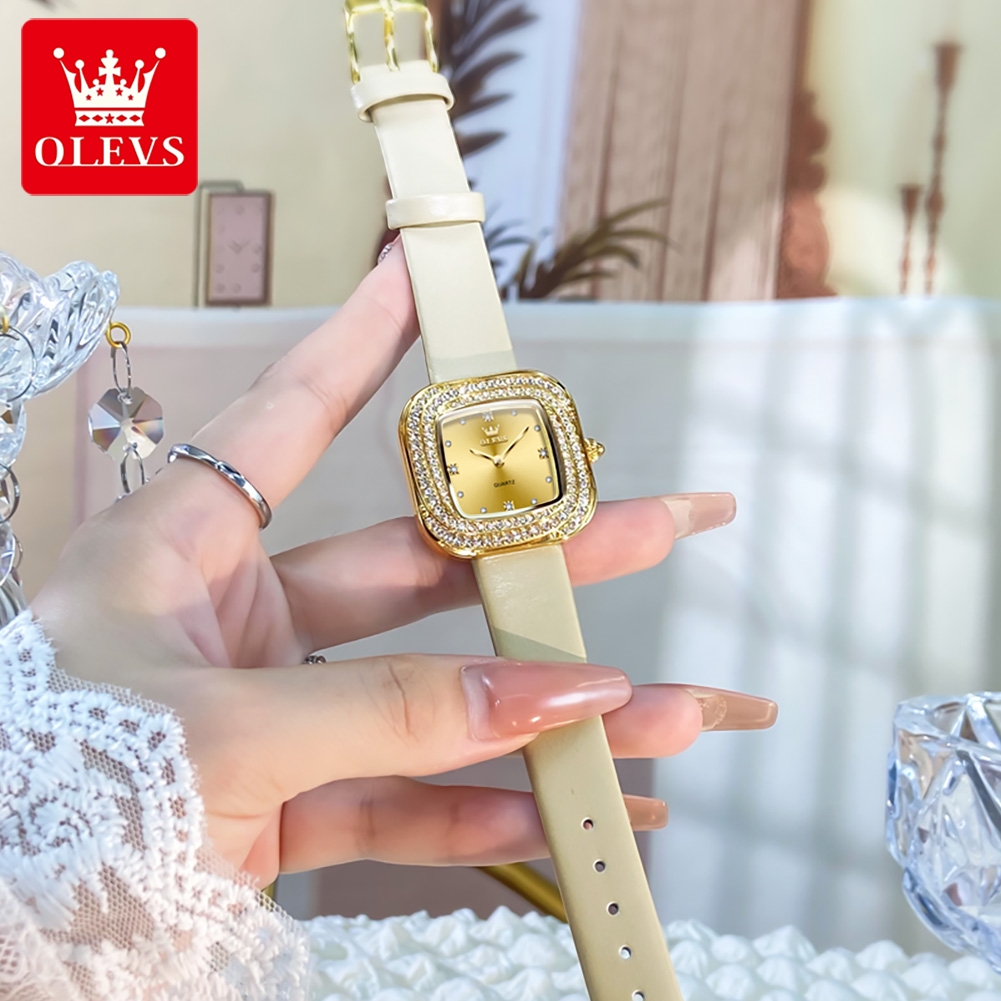 OLEVS – montre à Quartz carrée - Luxury Watch Leather Strap avis et prix