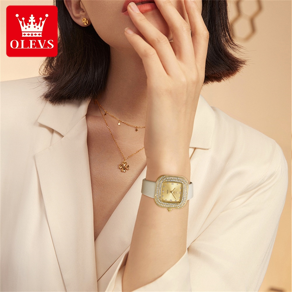 OLEVS – montre à Quartz carrée - Luxury Watch Leather Strap avis et prix
