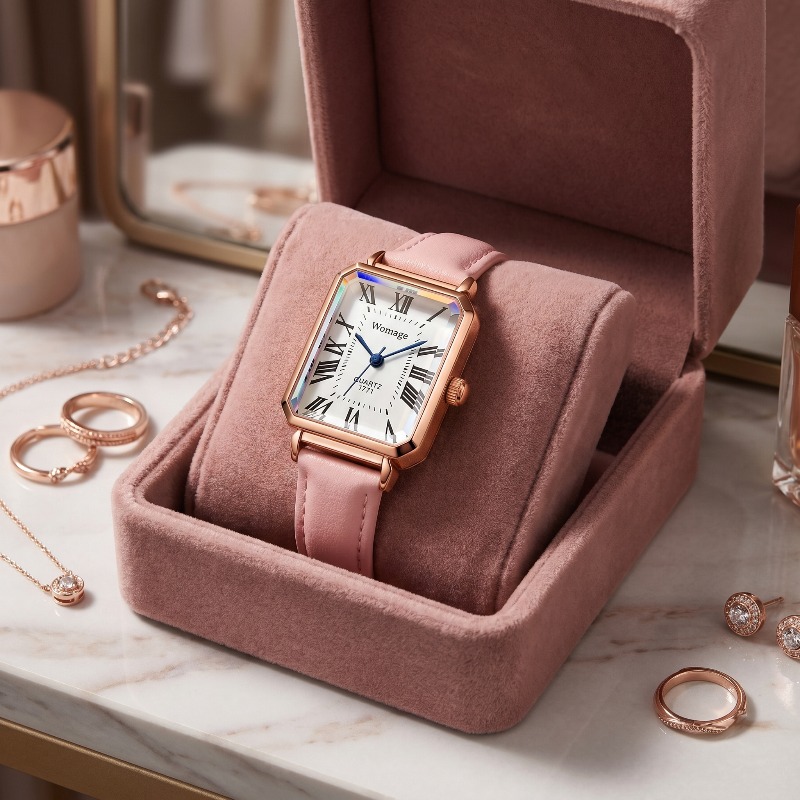 Montres à quartz rectangulaire - Luxury Watch Leather Strap avis et prix