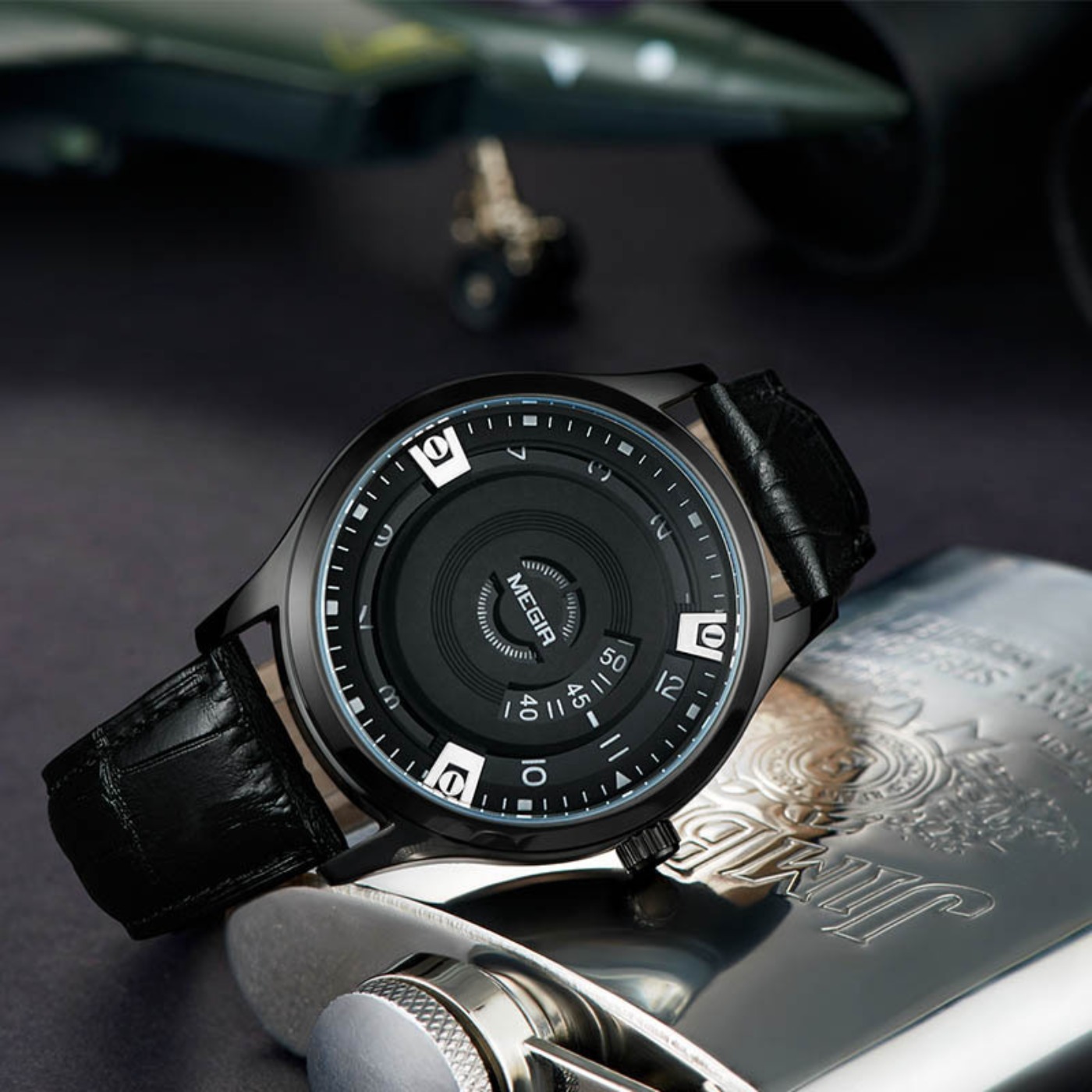 Montres pour hommes MEGIR, bra - Luxury Watch Leather Strap avis et prix
