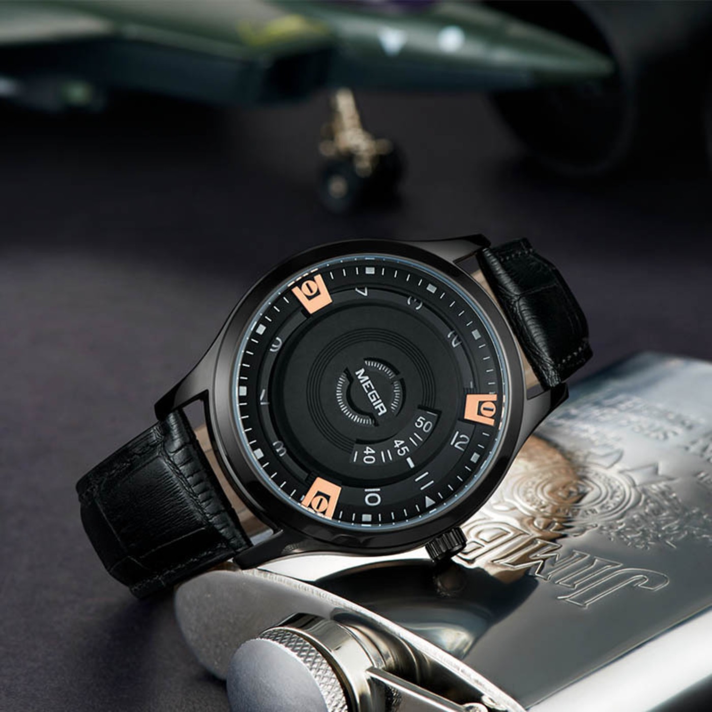 Montres pour hommes MEGIR, bra - Luxury Watch Leather Strap avis et prix