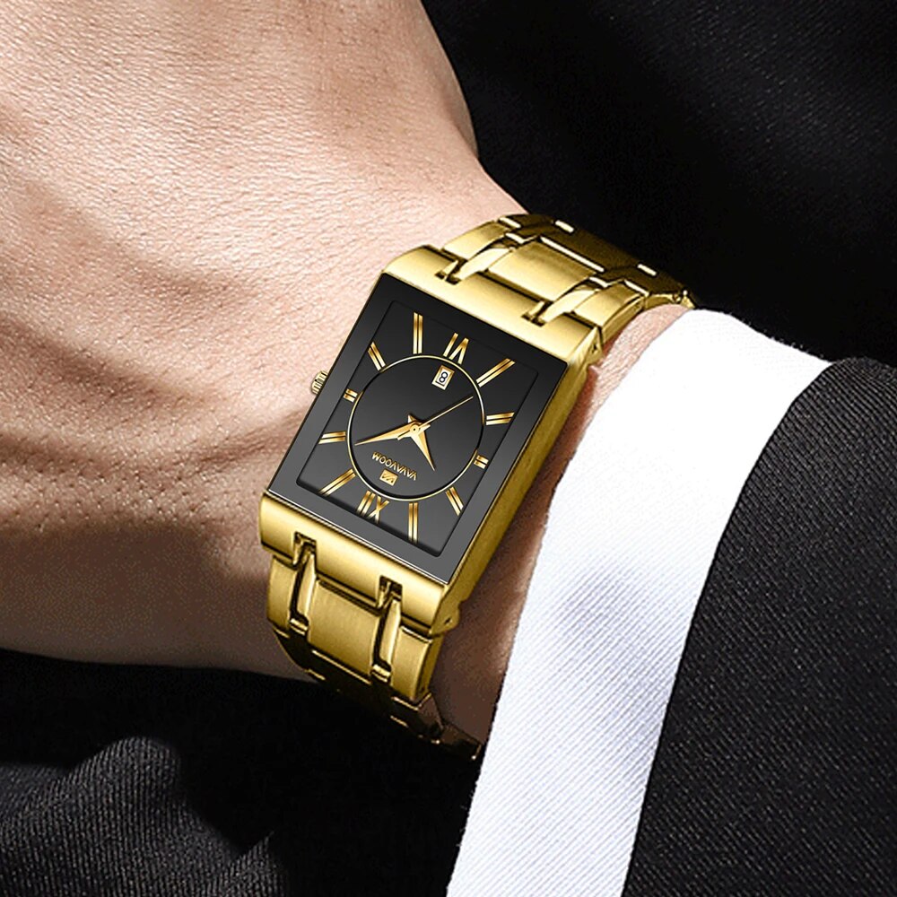 Montre d'affaires pour hommes, - Luxury Watch Gold And Black avis et prix
