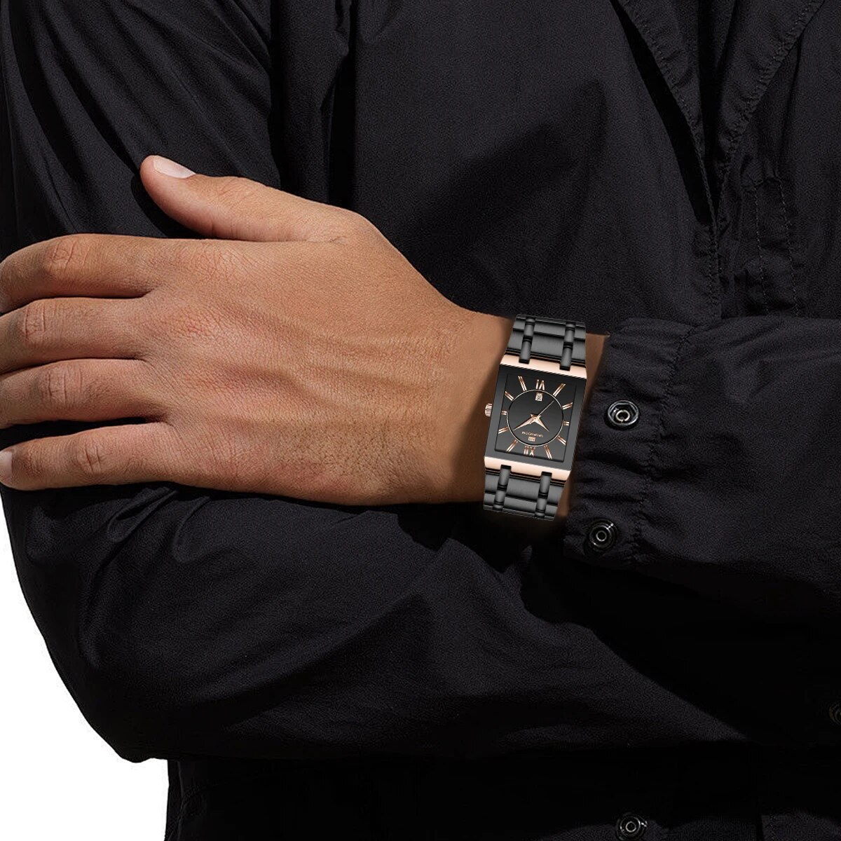 Montre d'affaires pour hommes, - Luxury Watch Gold And Black avis et prix